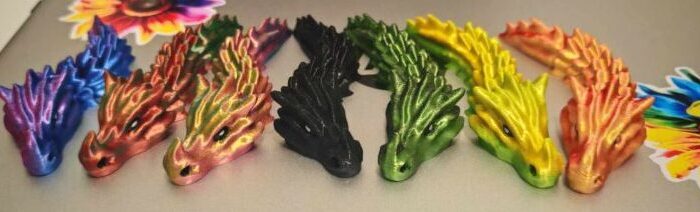 02 FIGURKA SMOK KOSTEK 3D Długość 11,5 cm- dostępne 7 kolorów