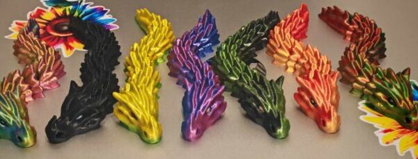 01 FIGURKA SMOK KOSTEK 3D Długość 16 cm- dostępne 7 kolorów